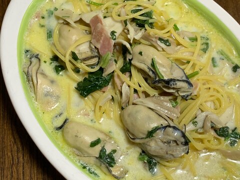 ワンパンで!牡蠣のミルクスープスパ